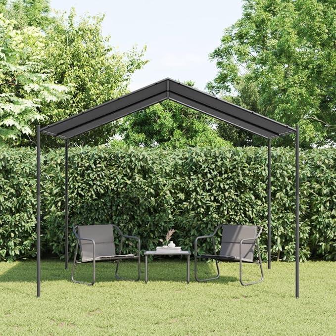 Gartenpavillon Anthrazit 3x3 m Stahl und Polyester Baldachin wasserdicht wetterfest für Garten Terrasse Outdoor Camping mit UV-Schutz und stabilem Stahlrahmen