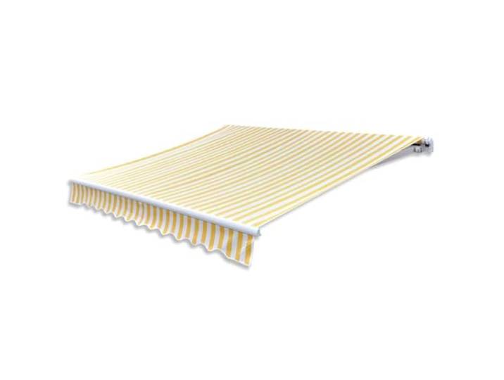 vidaXL Luifel handmatig uittrekbaar 300 cm geel/wit
