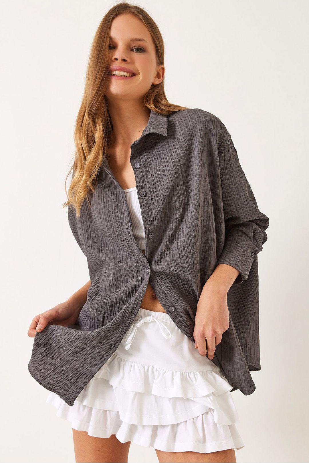 Oversized Textuur Shirt