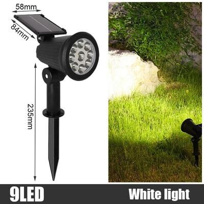 Uplift Picks Solar RGB Garden Spotlights For Colorful Waterproof Outdoor Landscape Lighting Decor white Light 2 Pcs