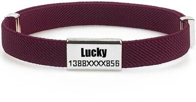 Inspire Select Personalized Breakaway AirTag Cat Collar With Engraved Metal Name Tag Adjustable GPS Tracking Pet Collar burgundy 5 12 In tag