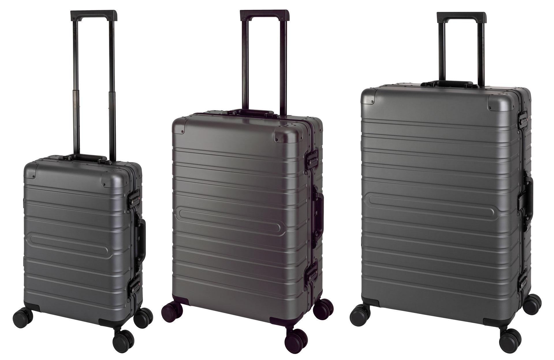 Travelhouse Oslo - 3er Reisekoffer Set SML - Aluminium Hartschale Grau