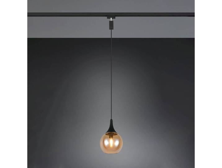 Trio Lighting Schienen-Hängeleuchte Lumina für DUOline, amberfarben Lumina, dimmbar, creme / amber, für Wohn- / Esszimmer, Glas, Modern, Schienensysteme