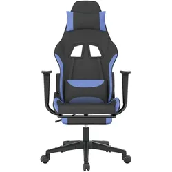 vidaXL Mavenia (Mit Fussablage), Gaming Stuhl, Schwarz, Blau