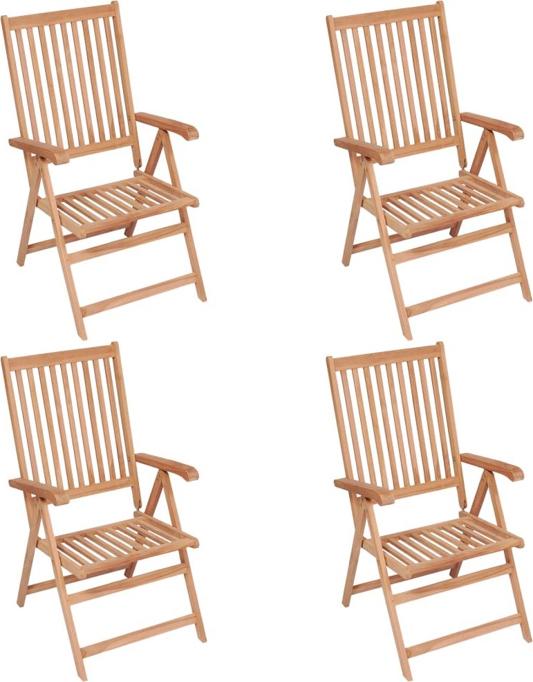 Verstellbare Gartenstühle 4 Stk. Massivholz Teak