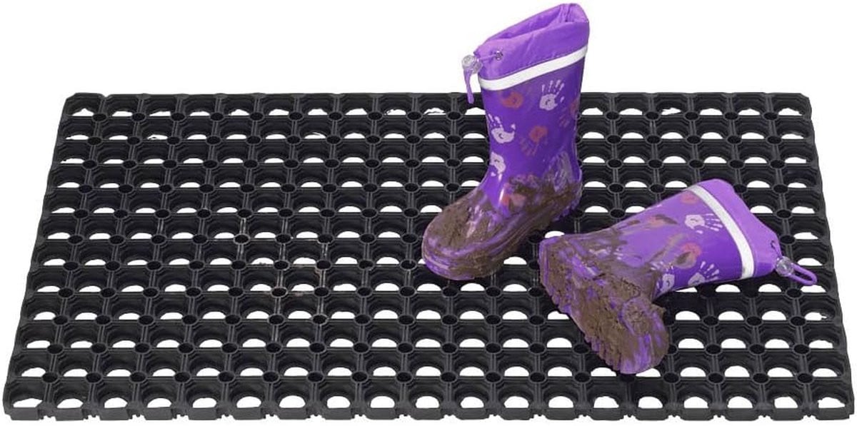 Deurmat Domino Grijs - Antislip Entremat - 40 x 60 cm