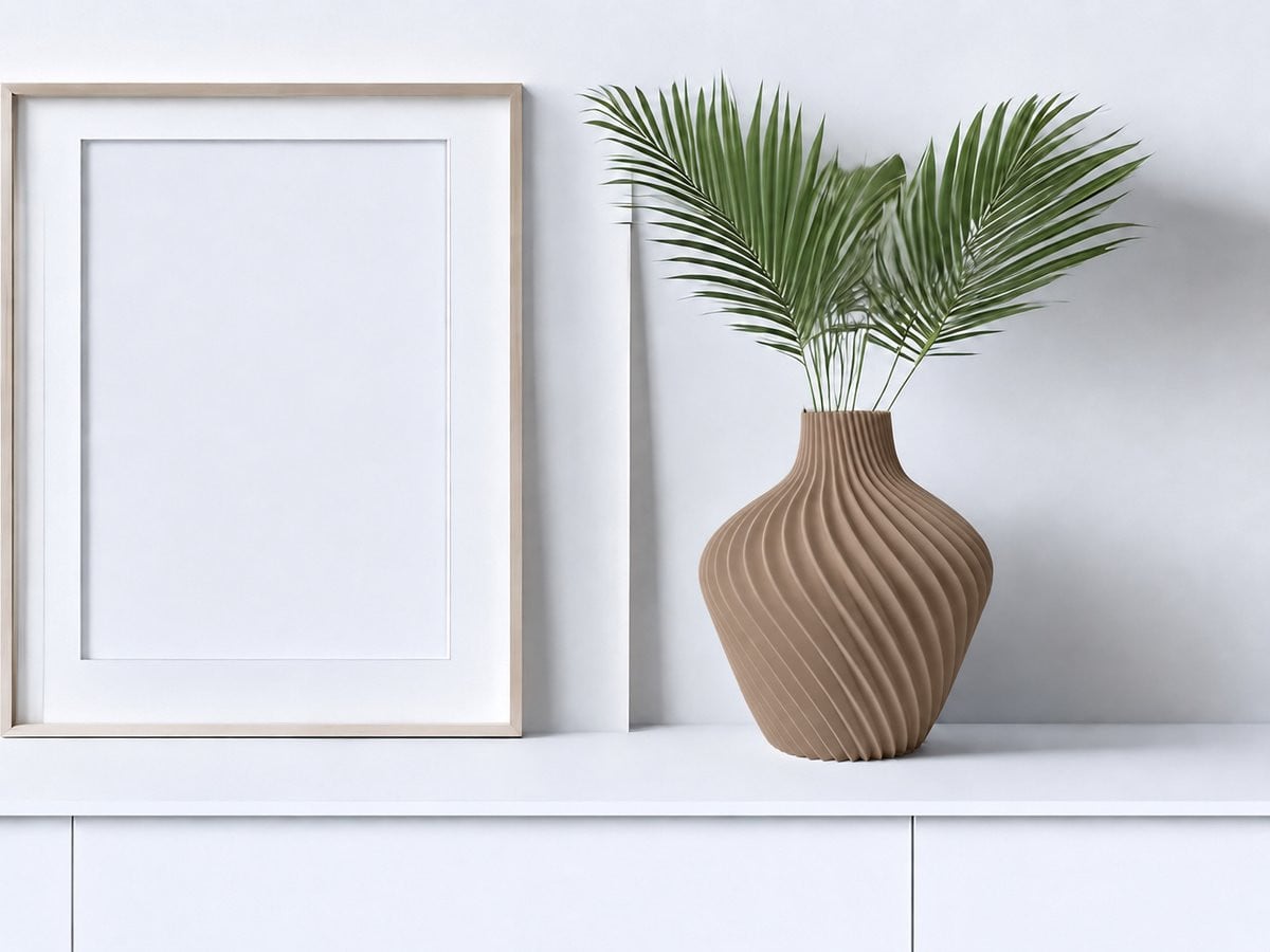 Skushy Vaas Pixgy Japandi Designvaas voor Droogbloemen en Kunstbloemen - Latte