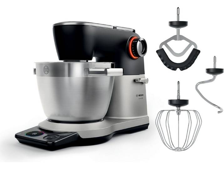 BOSCH Küchenmaschine MUMS8ZS00, Serie 8, 9 Automatikprogramme, integrierte Waage, Timer, 6l Schüssel, 1800 W, 6 l Schüssel, Edelstahlschüssel, 3 Rührwerkzeuge spülmaschinenfest, 7 Stufen, 1800 W