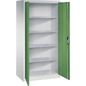 CP-Möbel Werkzeugschrank 8922-00, aus Metall, 4 Böden, grau / grün, 93 x 195 x 60cm