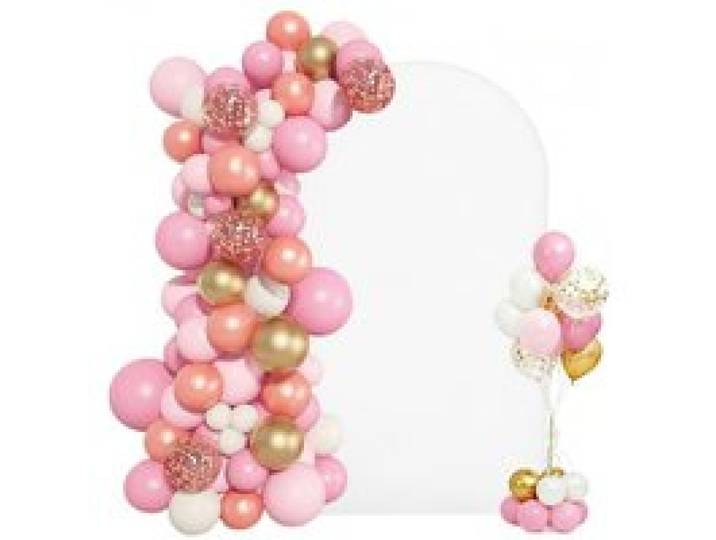 VEVOR Hochzeitsbogen, 2,2 x 1,2 m, Hintergrundbogen, 1 Stk. goldfarbener Metallbogen, Traubogen, Ballonbogen mit Abdeckung für Hochzeiten, Geburtstagsfeiern, Feiertage & Zeremoniendekoration