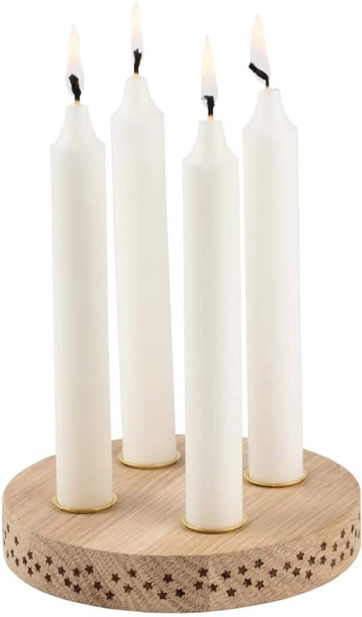 Handgemaakte houten ster kandelaar voor tealights
