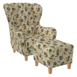 Supellex Sofia Ohrensessel mit Hocker | Design Provence Lavendel