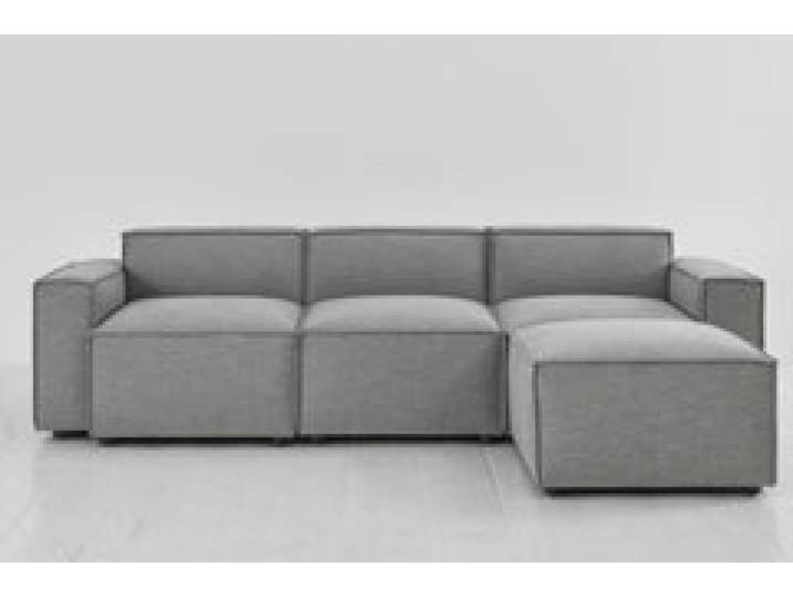 Dreisitzer-Sofa Model 03 mit Chaiselongue rechts, Schattengrau