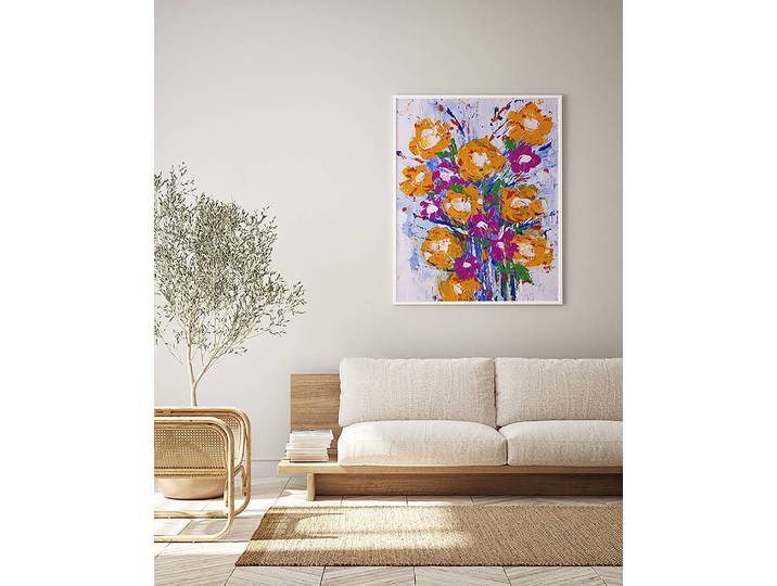Tableau déco Abstract Bouquet Matériau : Matière plastique, Bois massif Surface en bois : Laqué Type de matière synthétique : Verre acrylique