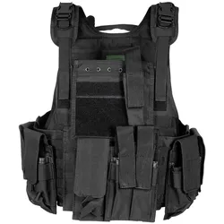 Mfh, Grillreinigungsutensil, Weste, "Ranger", div. Taschen, schwarz, Modular System, 5 Ta.