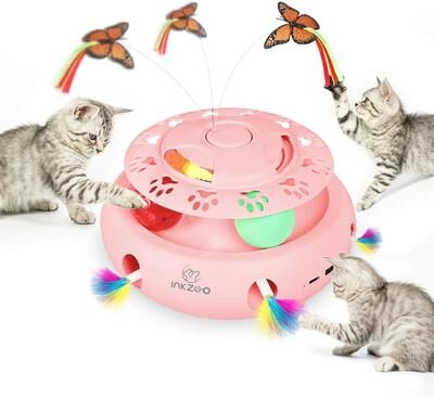 Inspire Select Smart Interactive Cat Toy Automatic 7 Hole Whack A Mole Mouse Game For Indoor Cats & Kittens upgrade Pink