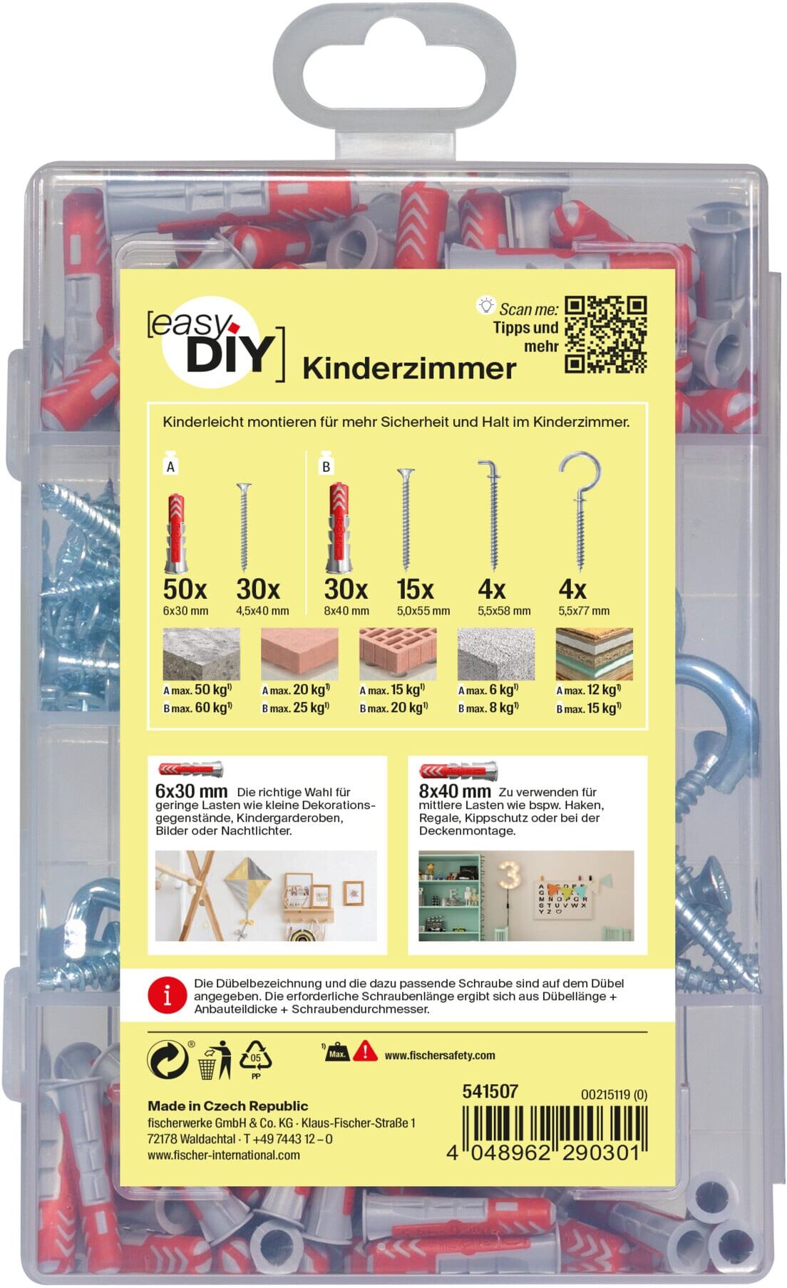 fischer Kinderzimmer easyDIY Box + Schraube (133 Teile) (541507)