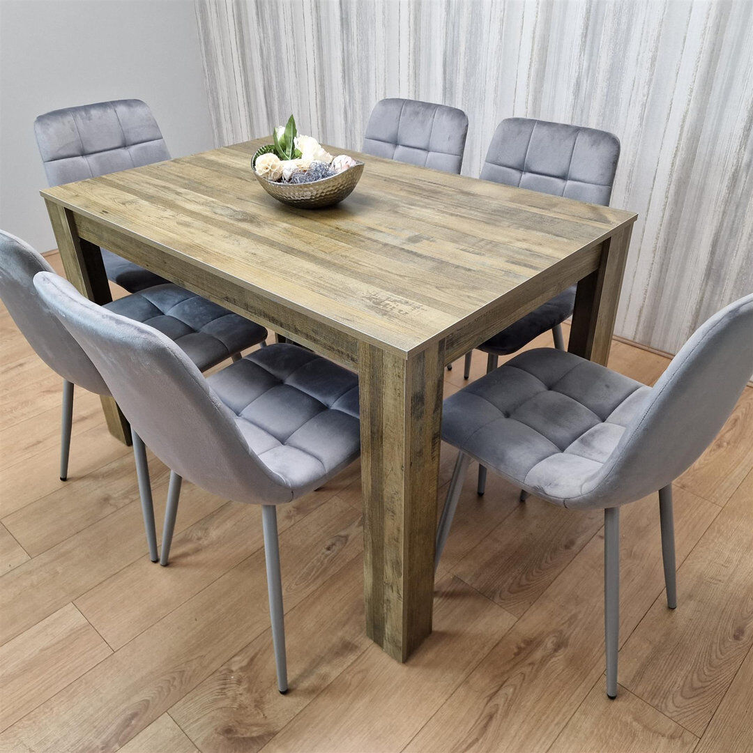17 Stories Romal 6 Person Dinign Set Grey 6