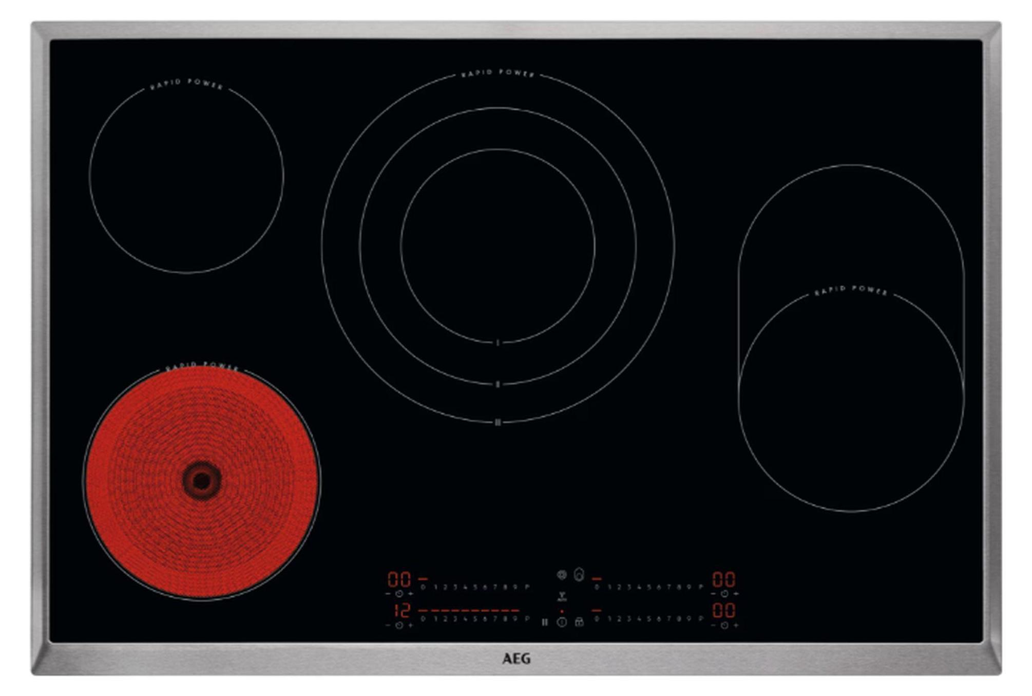 AEG HKC85787XB Glaskera.Kochf. 80cm Ed-Rahmen 75x49cm autark