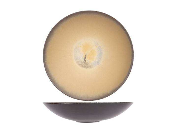 Lot de 5 assiettes creuse en Céramique, jaune, D 21xh 5cm