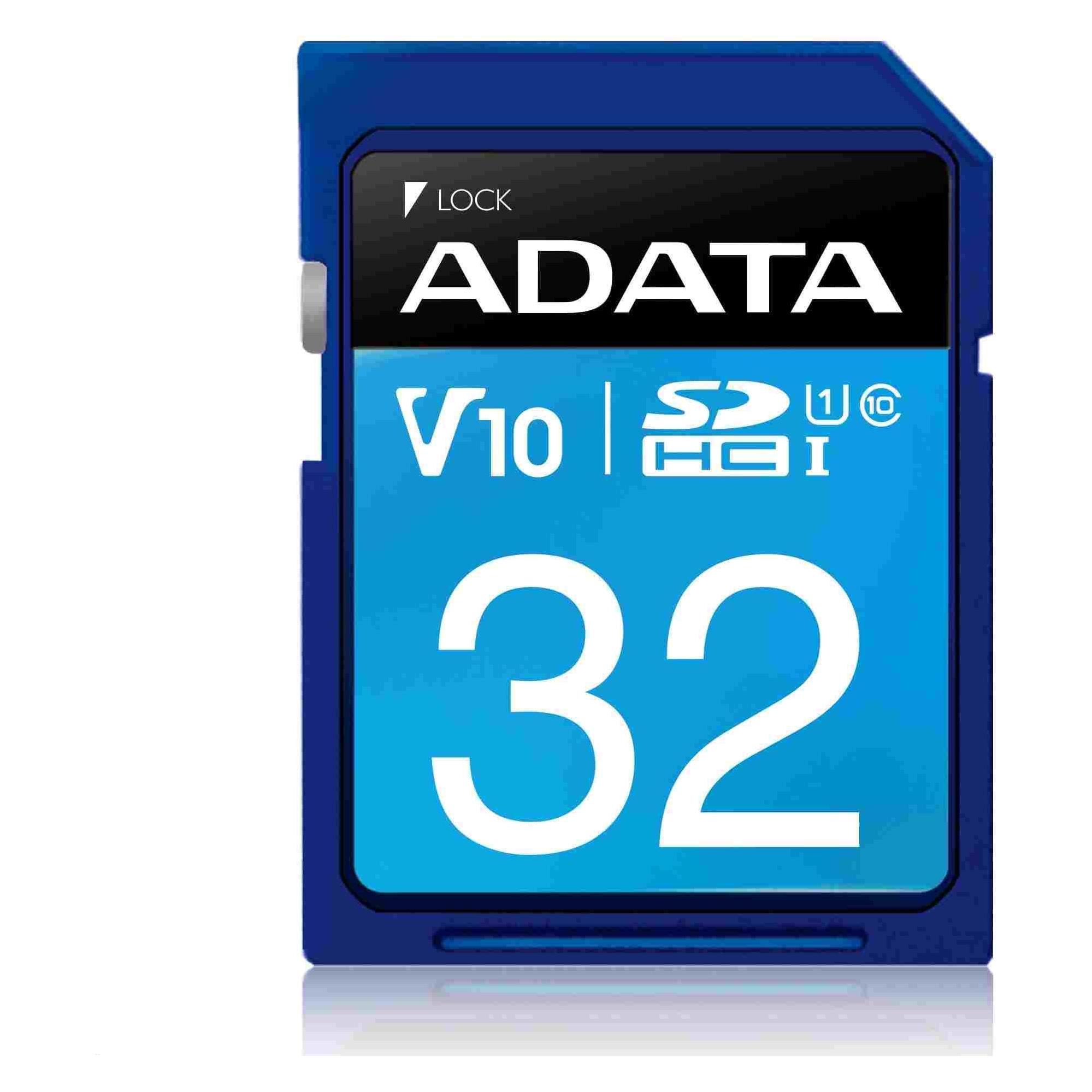 Adata SDHC Card 32GB,, Premier UHS-I C10 (32 GB, SDHC, U1, UHS-I) (ASDH32GUICL10-R)