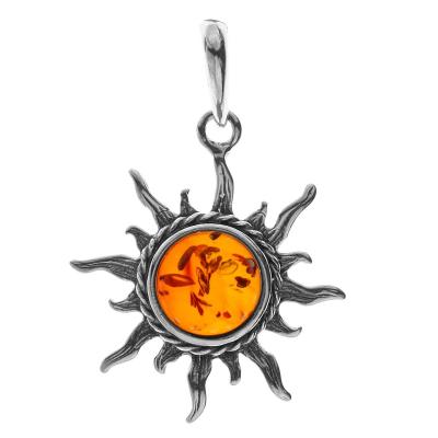 Kettenanhänger OSTSEE-SCHMUCK "Ostsee-Schmuck Anhänger Sonne 26 mm Anhänger Sonne 26 mm", weiß, Schmuckanhänger, Damen, 38 x 24mm, Silber 925 (Sterlingsilber), 3,1 g, Kettenanhänger