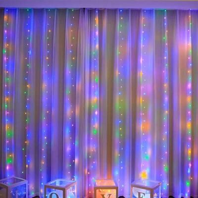 Uplift Picks LumiCascade LED Curtain Lights 3M 6M USB Fairy Lights With Remote multicolor 3x2 M