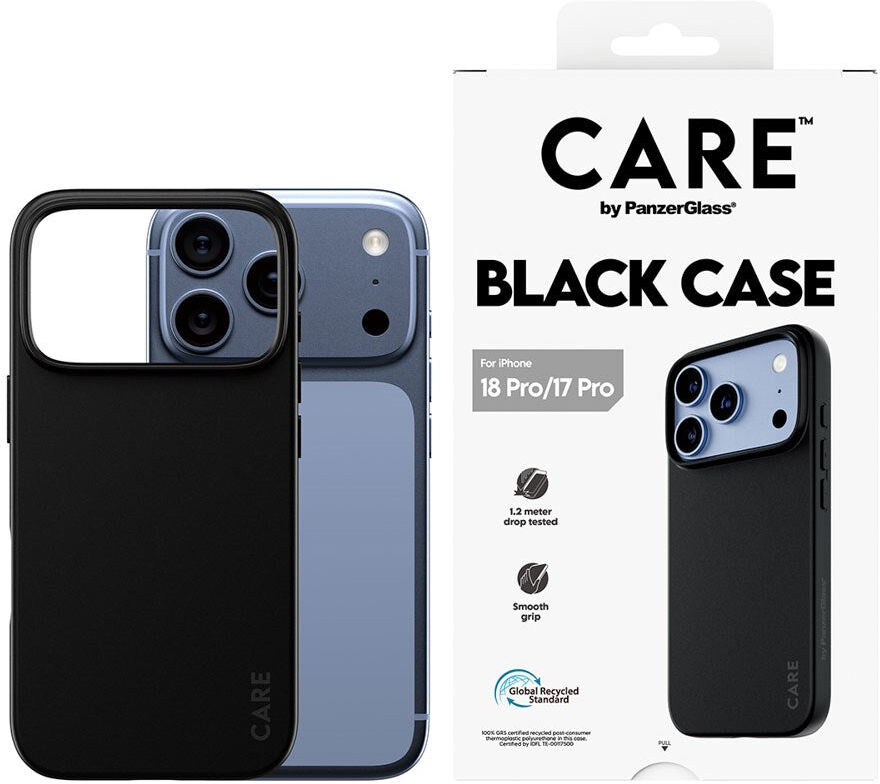 iPhone 18 Pro / 17 Pro CARE by PanzerGlass Fleksible Plastik Case - Black