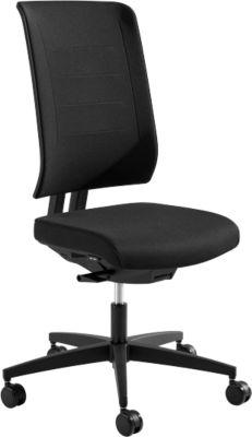 Schäfer Shop Genius Bürostuhl SSI PROLINE PREMIUM P1, teilautomatische Synchronmechanik, ohne Armlehnen, Polster-Rückenlehne, schwarz