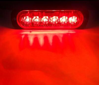 Inspired Living 6 LED Grille LED Strobe Light (12V 24V) Compact Emergency Warning Lamp For Cars & Trucks red