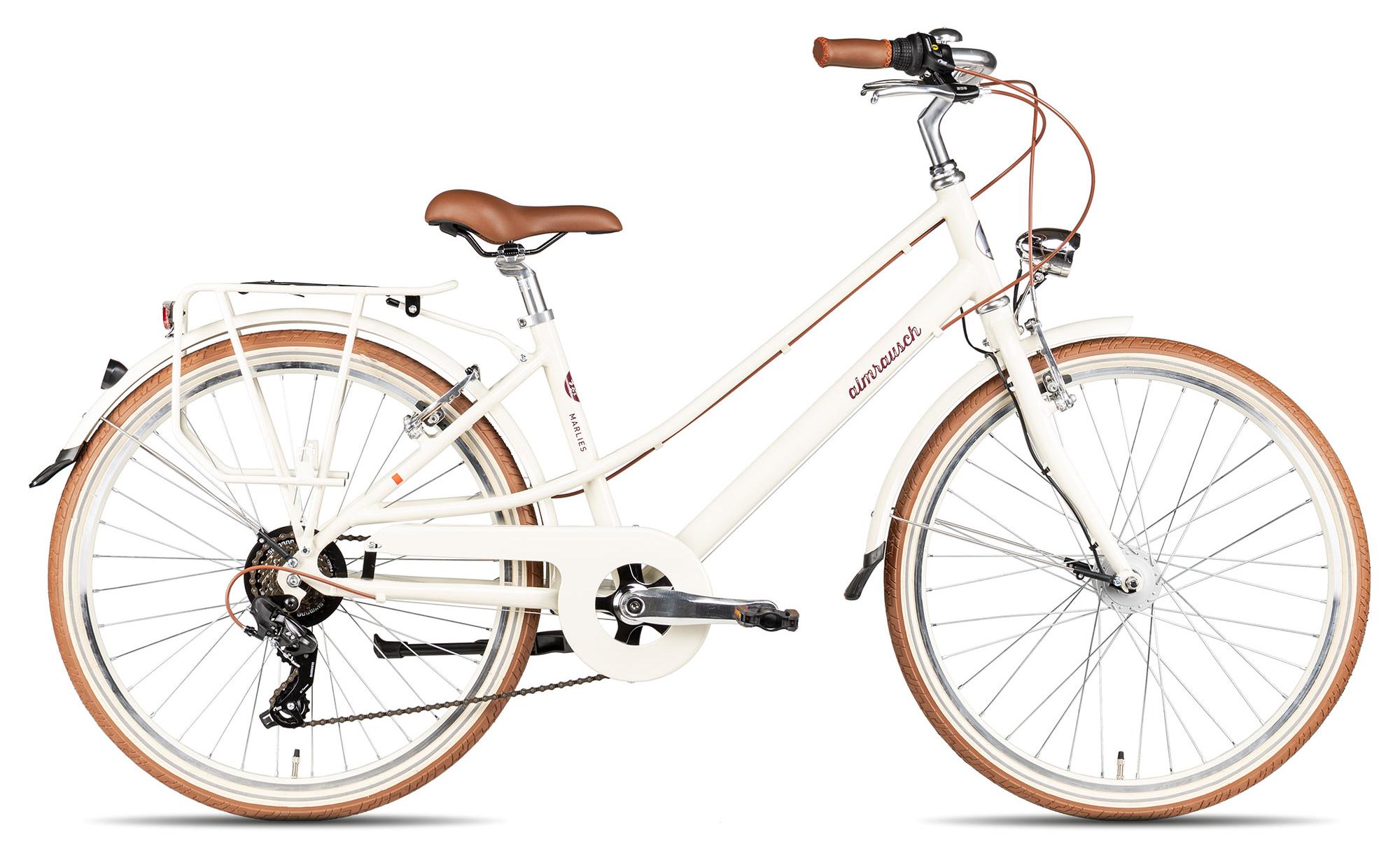 Almrausch Marlies 6 26 robustes Kinderfahrrad mit nostalgischer Optik 26 Zoll Weiß 40 cm