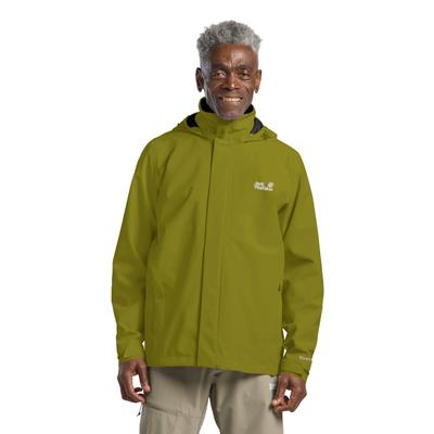 Funktionsjacke JACK WOLFSKIN "TRAILTIME 2L JKT M", Herren, Gr. S (48), grün (khakigrün), Obermaterial: 100% Polyester. Futter: 100% Polyester, Jacken Funktionsjacke, mit im Kragen verstaubarer Kapuze, wasserdicht, winddicht