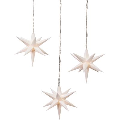 IC WINTERWORLD LED-Lichterkette "Weihnachtsbeleuchtung mit Sternen, LED Deko", weiß (warmweiß), Flammen 3 Stk., Gesamtlänge 4,5m, Lichterketten, Weihnachtsdeko für den geschützen Außenbereich, mit 6 Stunden Timer