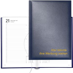Böttcher-AG Buchkalender mit Werbedruck, Jahr 2027, A5, Chefkalender, 1 Tag = 1 Seite, 200 Stück