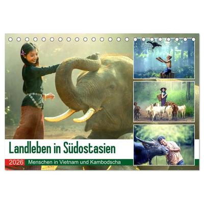 Landleben in Südostasien. Menschen in Vietnam und Kambodscha (Tischkalender 2026 DIN A5 quer), CALVENDO Monatskalender