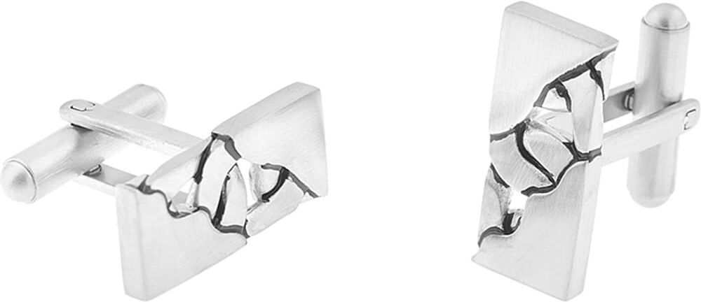 Boutons De Manchette Irokoi En Acier Blanc Homme