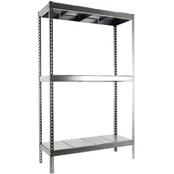 SimonRack Industrieregal, 2000x1200x450 mm, 400 kg am Biegepunkt, 3 Metallböden, Garagenregal, Verzinkt- Ecoforte