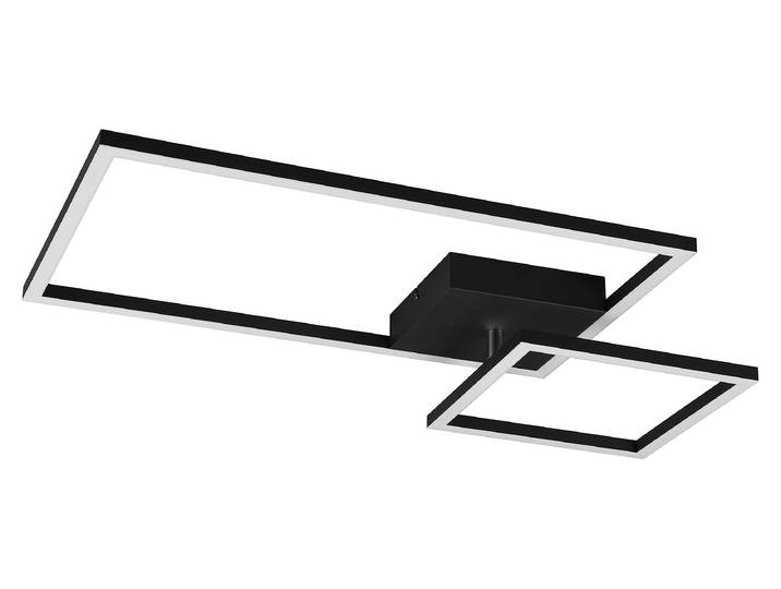 Plafonnier LED PADELLA 25 W\, 4 000 K\, 3 000 lm\, métal noir\, dimensions : 7\,5 x 63\,5 x 63\,5 cm\, IP20\, RL