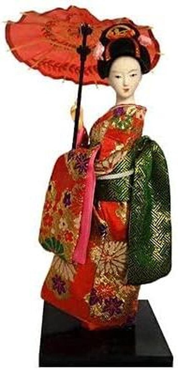 Handgemaakte Japanse Geisha Pop - Traditionele Desktop Decoratie - Hoogte: 25 cm
