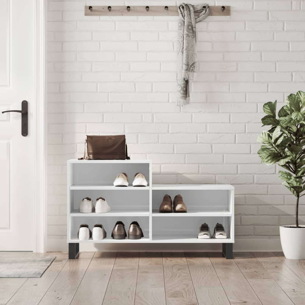 vidaXL 10 Pair Shoe Storage Cabinet High Gloss White 10