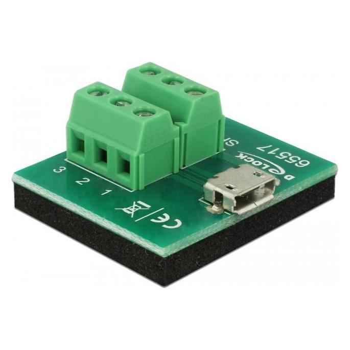 Delock Adapter Micro USB Buchse > Terminalblock 6 Pin (Micro-SATA) (65517)