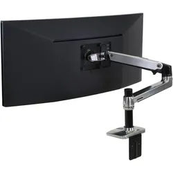 Ergotron LX Monitor Arm mit patentierter CF-Technologie (Tisch, 34", 11.30 kg), Monitor Halterung, Silber