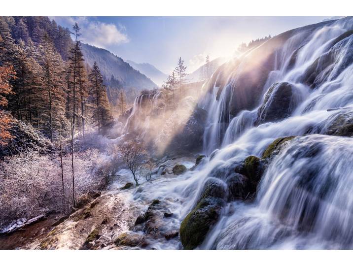 Fototapete PAPERMOON Photo-Art KE LIU, BERGLANDSCHAFT , bunt, B:1,5m L:1,11m, Vlies, Tapeten, Fototapete