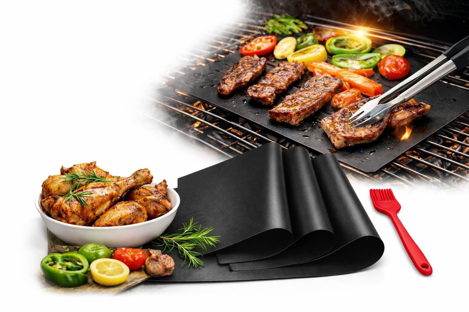 Set van 3 herbruikbare antiaanbak grillmatten