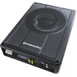 Rodin, Car HiFi Subwoofer, Phoenix Gold Z8150V2 Untersitz Activ 8' Subwoofer Bassbox mit Verstärker (300 W)