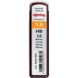 rotring Feinminen hi-polymer 1,0mm HB schwarz VE=12 Stück