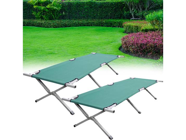 2er-Set Feldbett klappbar, grün