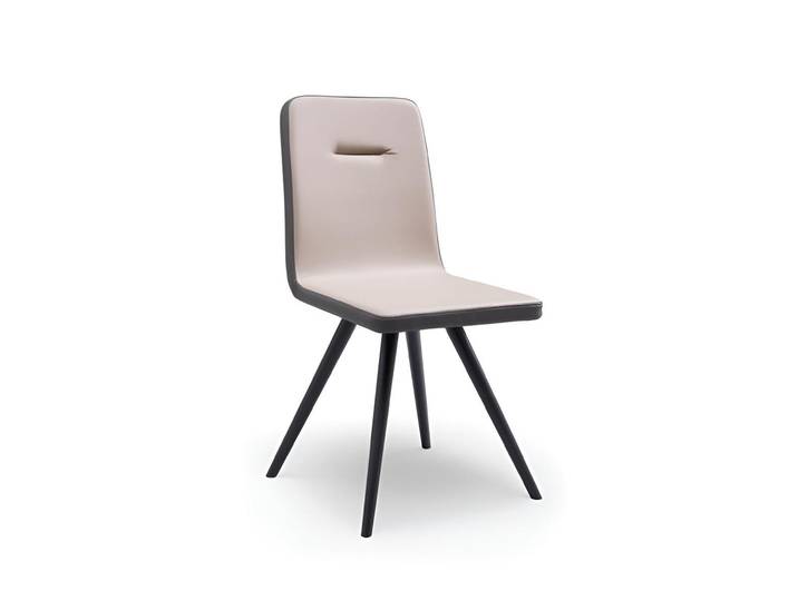 JVmoebel Esszimmerstuhl Designer Stuhl Beige mit Holzfüßen von JVMoebel