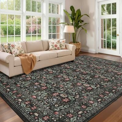 Garvee Vintage Allover Floral Trellis Area Rug