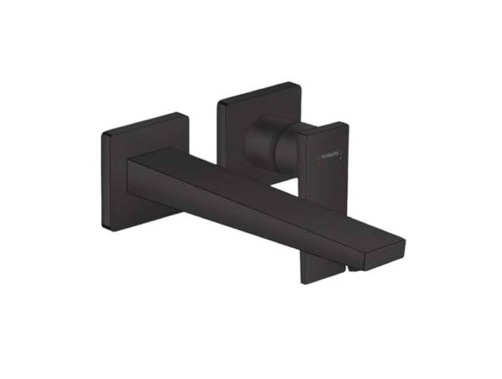 hansgrohe Metropol Mitigeur de lavabo encastré mural\, bec 225mm\, poignée manette\, bonde à écoulement libre\, noir mat\, 32526670